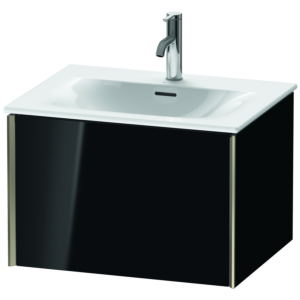 Duravit XViu Waschtisch-Unterschrank XV40320B140 61 x 39,7 x 48 cm, schwarz hochglanz, 1 Auszug, champagner matt