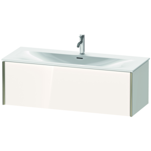 Duravit XViu Waschtisch-Unterschrank XV40360B185 121 x 39,7 x 48 cm, weiß hochglanz, 1 Auszug, champagner matt
