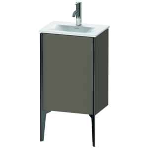 Duravit XViu Waschtisch-Unterschrank XV4068RB290 43x31x59,1cm, 1 Tür, schwarz matt, Tür rechts, flannel grey seidenmatt
