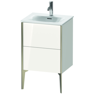 XViu Duravit vasque XV40690B185 51x42x59,1cm, 2 coulissants, champagne mat, blanc brillant