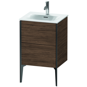 Duravit XViu vanity unit XV40690B221 51x42x59.1cm, 2 pull-outs, matt black, dark walnut
