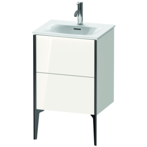 Duravit XViu Waschtisch-Unterschrank XV40690B222 51x42x59,1cm, 2 Auszüge, schwarz matt, weiß hochglanz