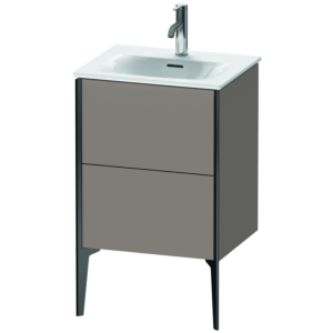 XViu Duravit vasque XV40690B243 51x42x59,1cm, 2 coulissants, noir mat, basalte mat