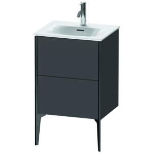 Duravit XViu Waschtisch-Unterschrank XV40690B249 51x42x59,1cm, 2 Auszüge, schwarz matt, graphit matt