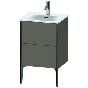 Duravit XViu Waschtisch-Unterschrank XV40690B290 51x42x59,1cm, 2 Auszüge, schwarz matt, flannel grey seidenmatt