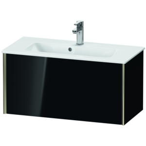 Duravit XViu Waschtisch-Unterschrank XV40790B140 81 x 40 x 39 cm, schwarz hochglanz, 1 Auszug, wandhängend, champagner matt