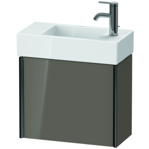 XViu Duravit vasque XV4232RB289 48,4 x 39,7 x 23,4 cm, droite, gris flanelle brillant, 2000 , noir mat
