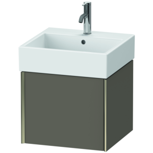 Duravit XViu vanity unit XV42330B190 48.4 x 39.7 x 45.4 cm, flannel gray silk matt, 2000 pull-out, champagne matt