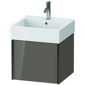 XViu Duravit vasque XV42330B289 48,4 x 39,7 x 45,4 cm, gris flanelle brillant, 2000 , noir mat