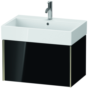 Duravit XViu vanity unit XV42350B140 68.4 x 39.7 x 45.4 cm, black high gloss, 2000 pull-out, matt champagne