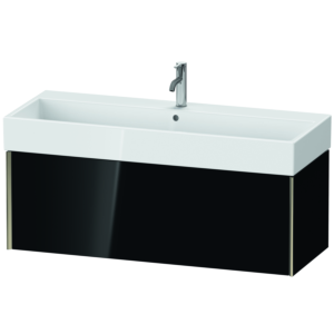 Duravit XViu Waschtisch-Unterschrank XV42380B140 118,4 x 39,7 x 45,4 cm, schwarz hochglanz, 1 Auszug, champagner matt