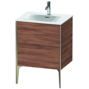 Duravit XViu Waschtisch-Unterschrank XV43000B179 61 x 59,1 x 48 cm, nussbaum natur, 2 Auszüge, champagner matt