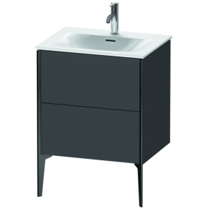 Duravit XViu Waschtisch-Unterschrank XV43000B249 61 x 59,1 x 48 cm, graphit matt, 2 Auszüge, schwarz matt