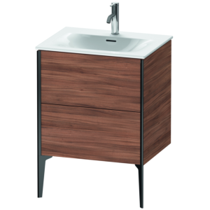 Duravit XViu Waschtisch-Unterschrank XV43000B279 61 x 59,1 x 48 cm, nussbaum natur, 2 Auszüge, schwarz matt