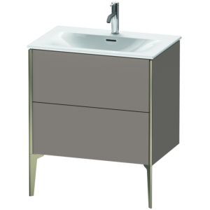 Duravit XViu Waschtisch-Unterschrank XV43010B143 71 x 59,1 x 48 cm, basalt matt, 2 Auszüge, champagner matt