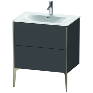 Duravit XViu Waschtisch-Unterschrank XV43010B149 71 x 59,1 x 48 cm, graphit matt, 2 Auszüge, champagner matt