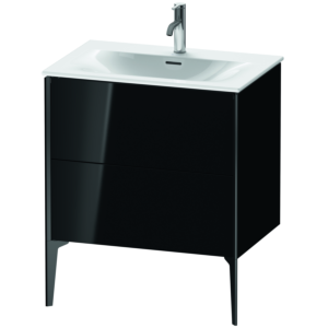 Duravit XViu Waschtisch-Unterschrank XV43010B240 71 x 59,1 x 48 cm, schwarz hochglanz, 2 Auszüge, schwarz matt