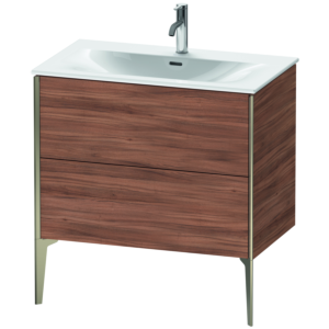 Duravit XViu Waschtisch-Unterschrank XV43020B179 81 x 59,1 x 48 cm, nussbaum natur, 2 Auszüge, champagner matt