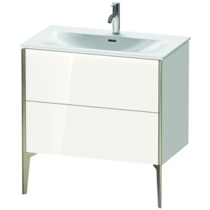 Duravit XViu Waschtisch-Unterschrank XV43020B185 81 x 59,1 x 48 cm, weiß hochglanz, 2 Auszüge, champagner matt