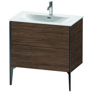 Duravit XViu Waschtisch-Unterschrank XV43020B221 81 x 48 x 59,1 cm, nussbaum dunkel, 2 Auszüge, schwarz matt