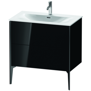 Duravit XViu Waschtisch-Unterschrank XV43020B240 81 x 59,1 x 48 cm, schwarz hochglanz, 2 Auszüge, schwarz matt