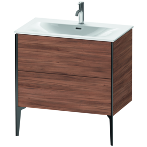 Duravit XViu vanity unit XV43020B279 81 x 59, 2000 x 48 cm, natural walnut, 2 pull-outs, matt black