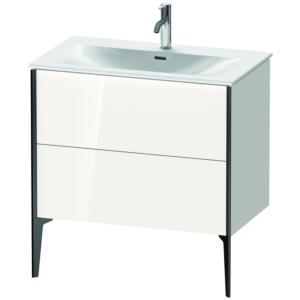 Duravit XViu Waschtisch-Unterschrank XV43020B285 81 x 59,1 x 48 cm, weiß hochglanz, 2 Auszüge, schwarz matt