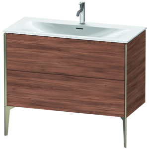 Duravit XViu Waschtisch-Unterschrank XV43030B179 101 x 59,1 x 48 cm, nussbaum natur, 2 Auszüge, champagner matt