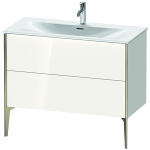 Duravit XViu Waschtisch-Unterschrank XV43030B185 101 x 59,1 x 48 cm, weiß hochglanz, 2 Auszüge, champagner matt