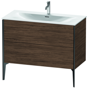 Meuble-lavabo Duravit XViu XV43030B221 101 x 48 x 59,1 cm, noyer foncé, 2 tiroirs, noir mat