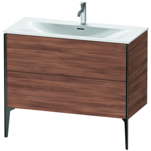 XViu Duravit vasque XV43030B279 101 x 59, 2000 x 48 cm, noyer naturel, 2 coulissants, noir mat