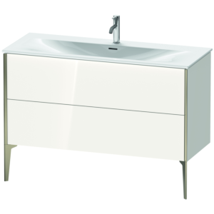 Duravit XViu Waschtisch-Unterschrank XV43040B122 121 x 59,1 x 48 cm, weiß hochglanz, 2 Auszüge, champagner matt