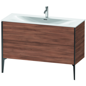 Duravit XViu vanity unit XV43040B279 121 x 59, 2000 x 48 cm, natural walnut, 2 pull-outs, matt black