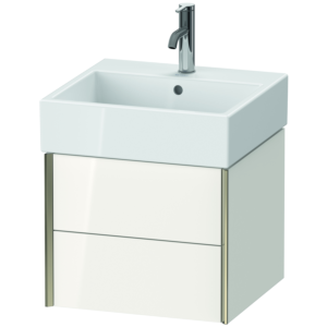 Duravit XViu Waschtisch-Unterschrank XV43330B122 48,4 x 39,7 x 45,4 cm, weiß hochglanz, 2 Schubkästen, champagner matt