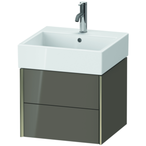 Duravit XViu vanity unit XV43330B189 48.4 x 39.7 x 45.4 cm, flannel gray high gloss, 2 drawers, matt champagne