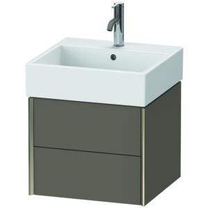 Duravit XViu Waschtisch-Unterschrank XV43330B190 48,4 x 39,7 x 45,4 cm, flannel grey seidenmatt, 2 Schubkästen, champagner matt