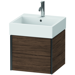 Duravit XViu vanity unit XV43330B221 48.4 x 45.4 x 39.7 cm, dark walnut, 2 drawers, matt black