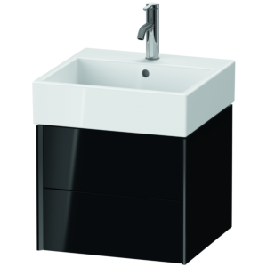 XViu Duravit vasque XV43330B240 48,4 x 39,7 x 45,4 cm, noir brillant, 2 tiroirs, noir mat