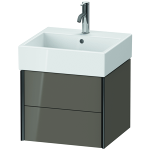 XViu Duravit vasque XV43330B289 48,4 x 39,7 x 45,4 cm, gris flanelle brillant, 2 tiroirs, noir mat