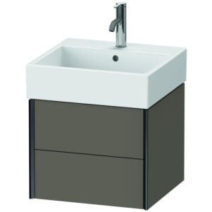 Duravit XViu vanity unit XV43330B290 48.4 x 39.7 x 45.4 cm, flannel gray silk matt, 2 drawers, black matt