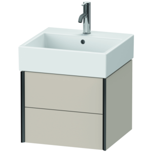 Duravit XViu Waschtisch-Unterschrank XV43330B291 48,4 x 39,7 x 45,4 cm, taupe matt, 2 Schubkästen, schwarz matt