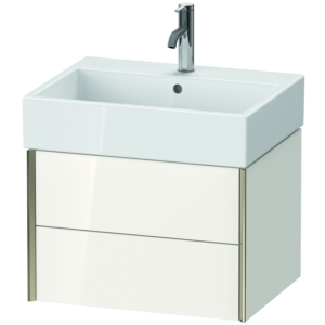 Duravit XViu vanity unit XV43340B185 58.4 x 39.7 x 45.4 cm, white high gloss, 2 drawers, matt champagne