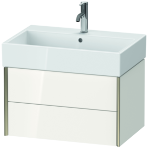 XViu Duravit vasque XV43350B122 68,4 x 39,7 x 45,4 cm, blanc brillant, 2 tiroirs, champagne mat
