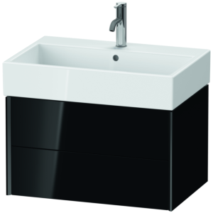 XViu Duravit vasque XV43350B240 68,4 x 39,7 x 45,4 cm, noir brillant, 2 tiroirs, noir mat