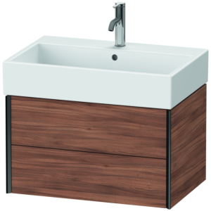 XViu Duravit vasque XV43350B279 68,4 x 39,7 x 45,4 cm, noyer naturel, 2 tiroirs, noir mat