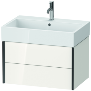 Duravit XViu Waschtisch-Unterschrank XV43350B285 68,4 x 39,7 x 45,4 cm, weiß hochglanz, 2 Schubkästen, schwarz matt