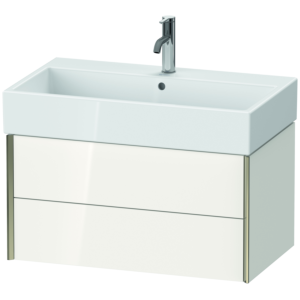 Duravit XViu vanity unit XV43360B185 78.4 x 39.7 x 45.4 cm, white high gloss, 2 drawers, matt champagne