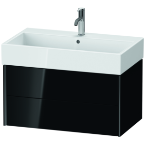 Duravit XViu Waschtisch-Unterschrank XV43360B240 78,4 x 39,7 x 45,4 cm, schwarz hochglanz, 2 Schubkästen, schwarz matt