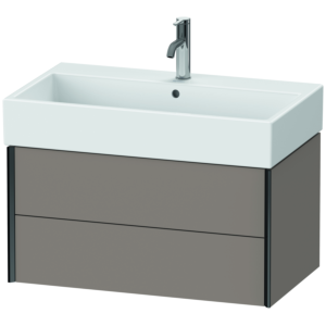 Duravit XViu Waschtisch-Unterschrank XV43360B243 78,4 x 39,7 x 45,4 cm, basalt matt, 2 Schubkästen, schwarz matt