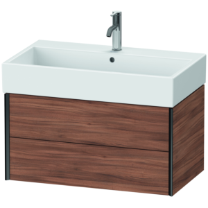 XViu Duravit vasque XV43360B279 78,4 x 39,7 x 45,4 cm, noyer naturel, 2 tiroirs, noir mat